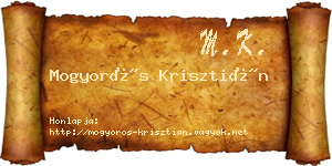 Mogyorós Krisztián névjegykártya